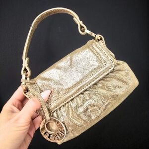 Fendi Mini Chef Bag Vintage Metallic Champagne Gold